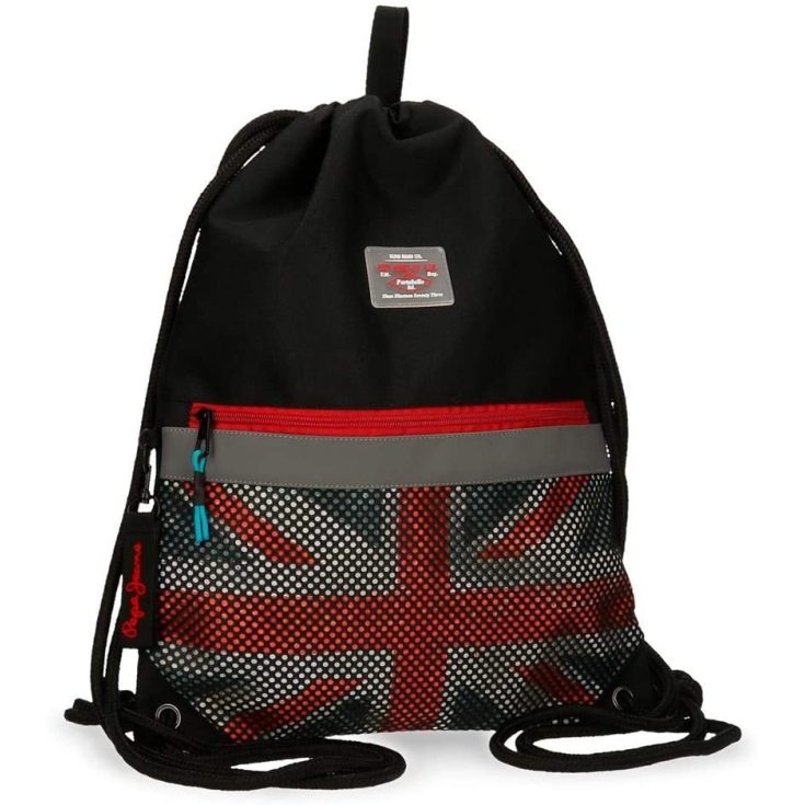 pepe jeans malden mochila saco negro 35x4cms pepe jeans malden mochila saco negro 35x4cms