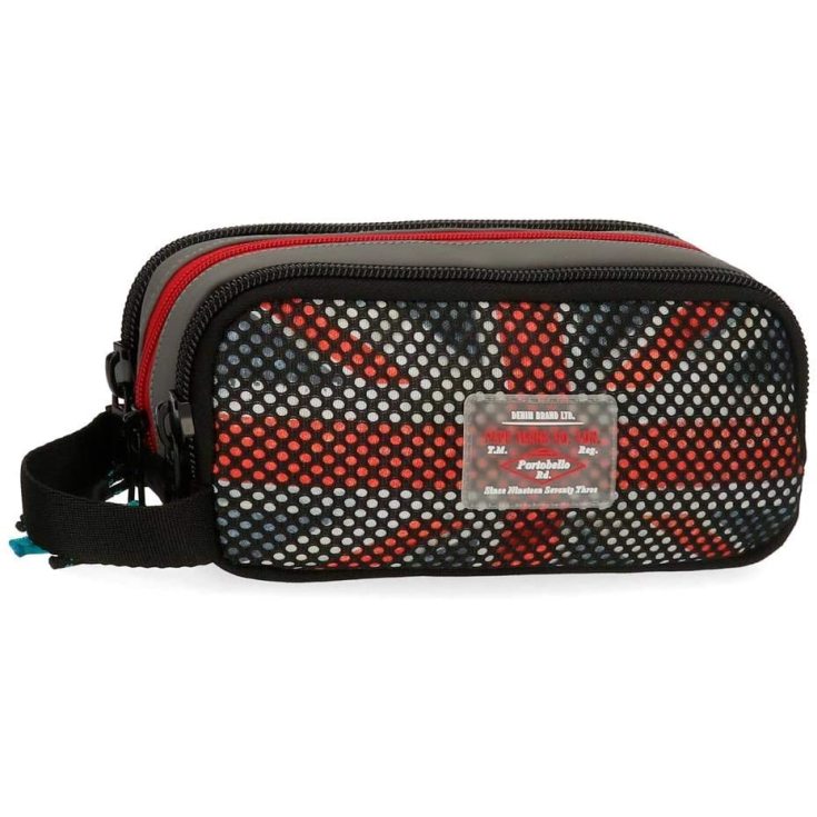 pepe jeans malden estuche 3 compartimentos cremallera negro 22x10x9cm pepe jeans malden estuche 3 compartimentos cremallera negro 22x10x9cm