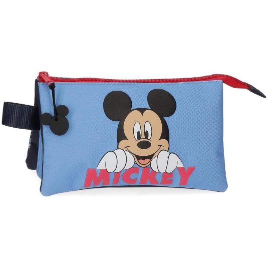 disney mickey moods estuche portatodo triple compartimento con cremallera 22x12x5cm