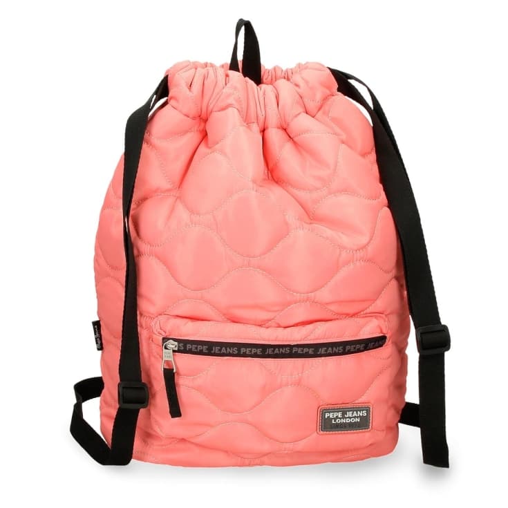 pepe jeans orson mochila saco acolchado color coral 45x32x15cm pepe jeans orson mochila saco acolchado color coral 45x32x15cm