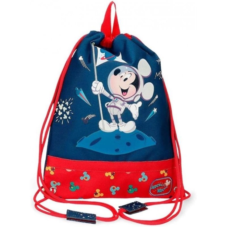 mickey on the moon bolsa merienda/gym 27x34cm mickey on the moon bolsa merienda/gym 27x34cm