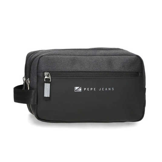 pepe jeans jarvis neceser hombre negro 2 compartimentos