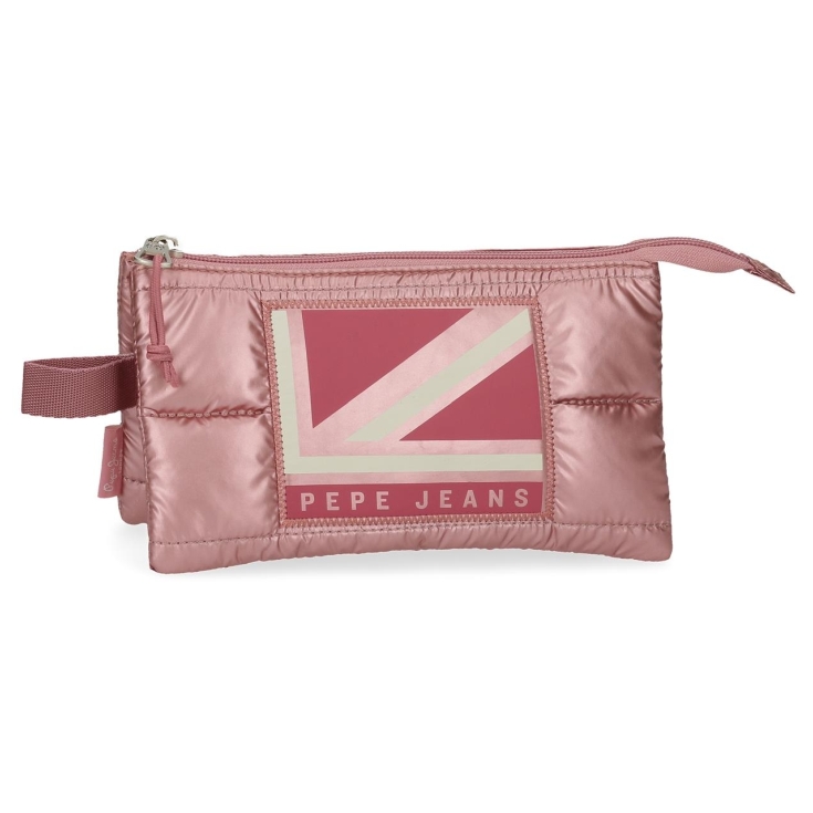 pepe jeans carol estuche 3 compartimentos 12x22x5cm