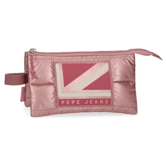 pepe jeans carol estuche 3 compartimentos 12x22x5cm