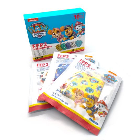 mascarilla paw patrol ffp2 nr infantil blanca caja 10 unidades