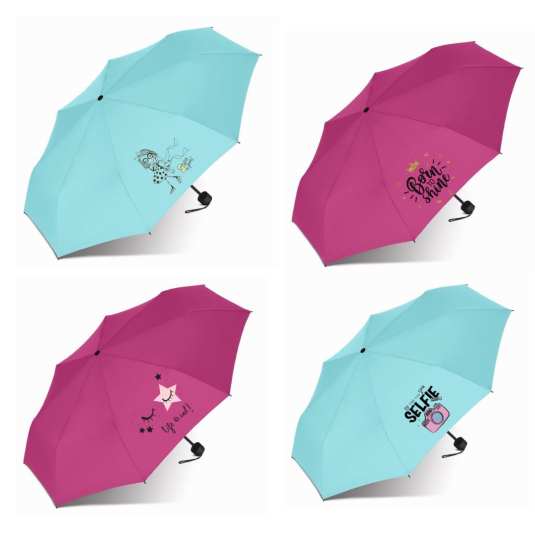 paraguas plegable manual juvenil color y diseño surtidos