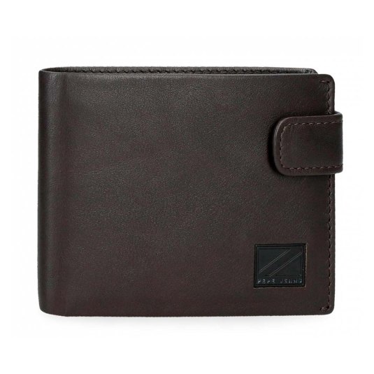 pepe jeans chief cartera hombre de piel marron hz