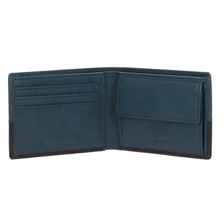 pepe jeans dual billetero azul marino piel