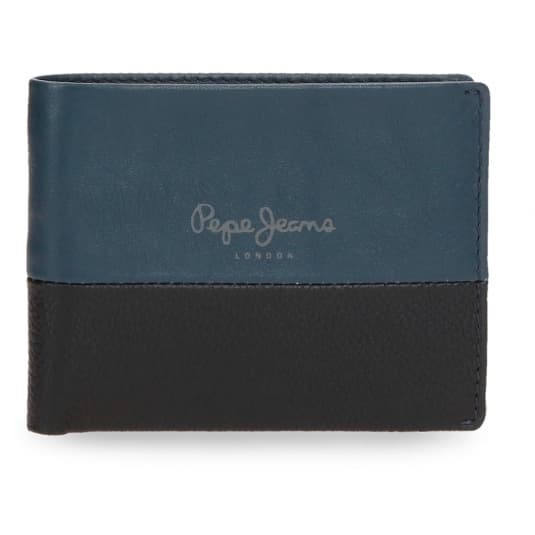 pepe jeans dual billetero azul marino piel