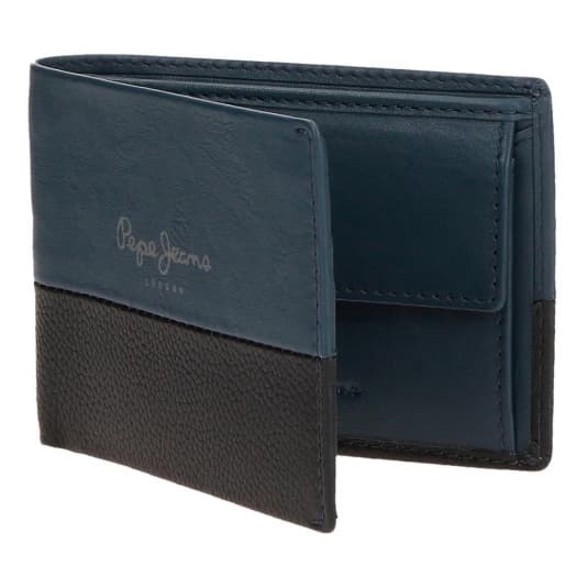 pepe jeans dual billetero verde caqui piel