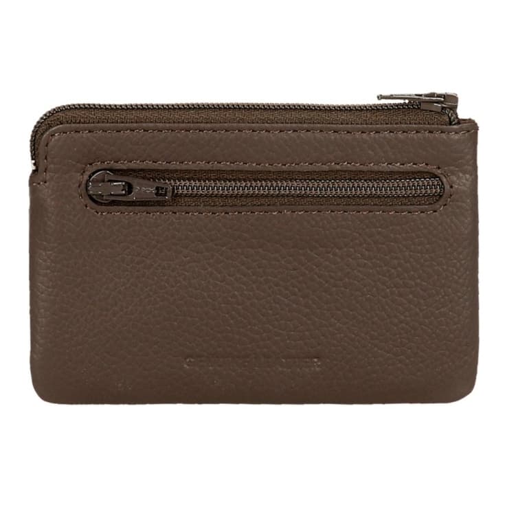 pepe jeans checkbox monedero tarjetero marron de piel