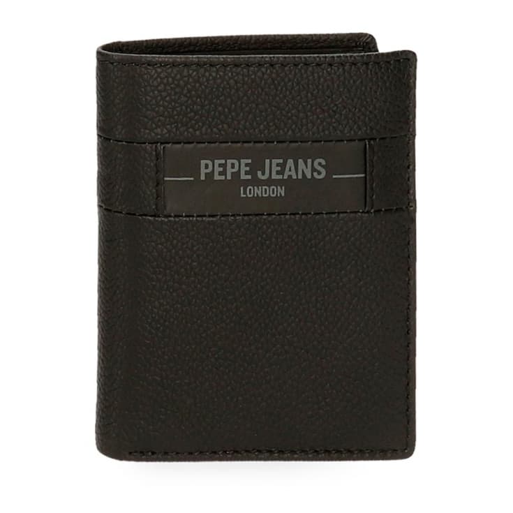 pepe jeans checkbox cartera negra vertical piel