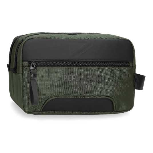 pepe jeans bromley neceser 2 compartimentos caqui