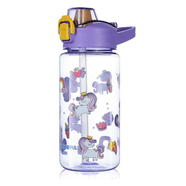 botella de agua infantil sin bpa reutilizable unicornios violeta 600ml botella de agua infantil sin bpa reutilizable unicornios violeta 600ml