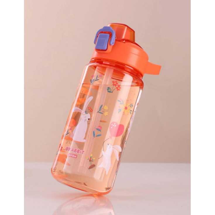 botella de agua infantil sin bpa reutilizable conejitos 600ml 