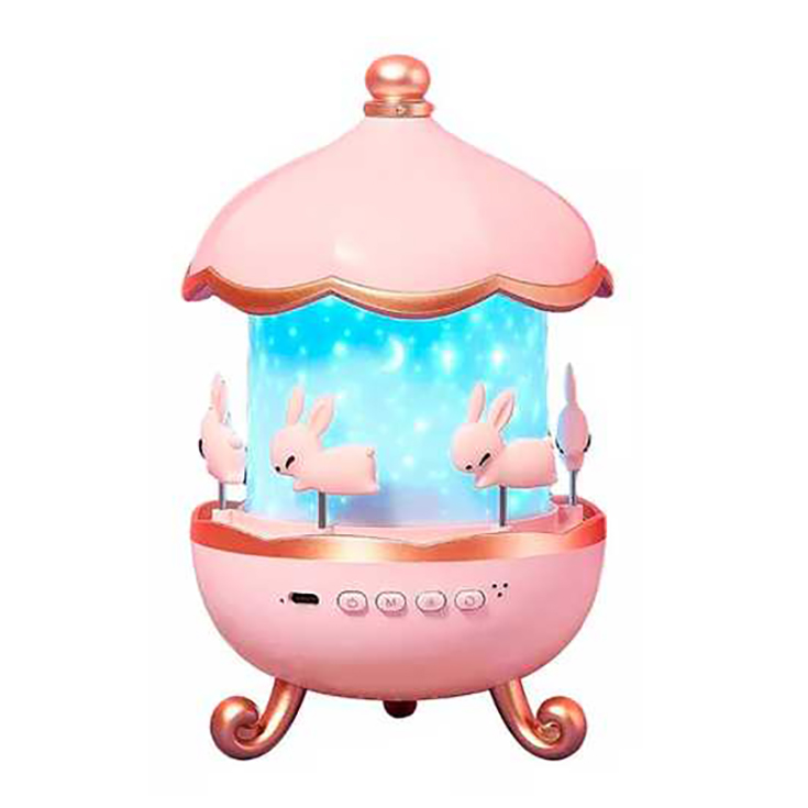 miko mika lampara y proyector sobremesa rosa conejitos infantil