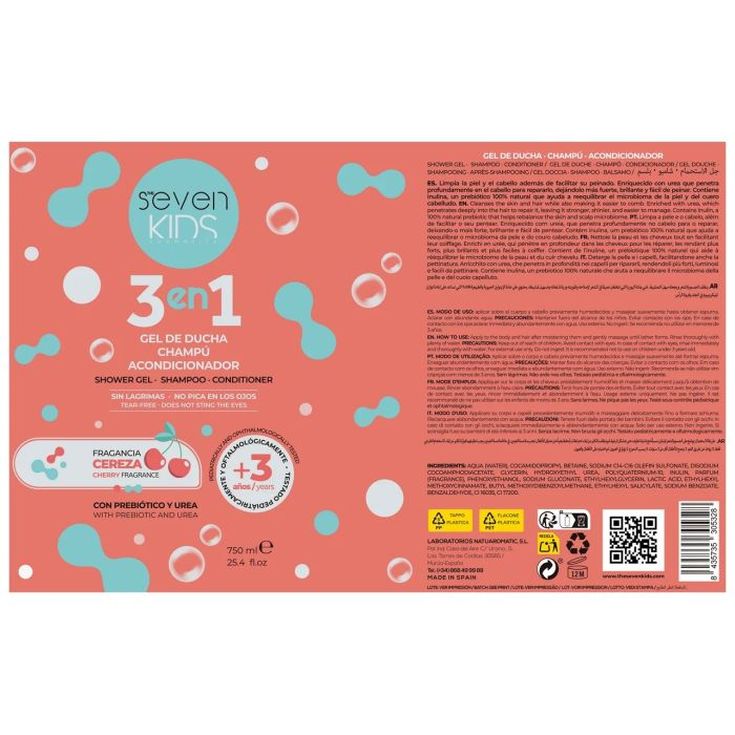 seven kids gel champu 3 en 1 750ml