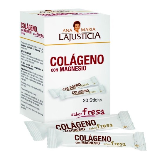 ana maria colageno con magnesio y vitamina c sabor fresa 20 sticks