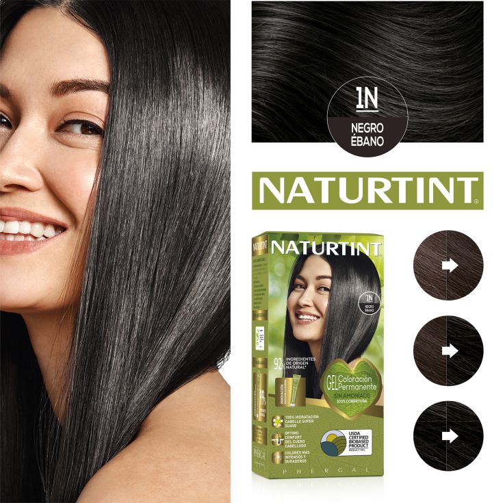 naturtint tinte permamente 1n negro ébano