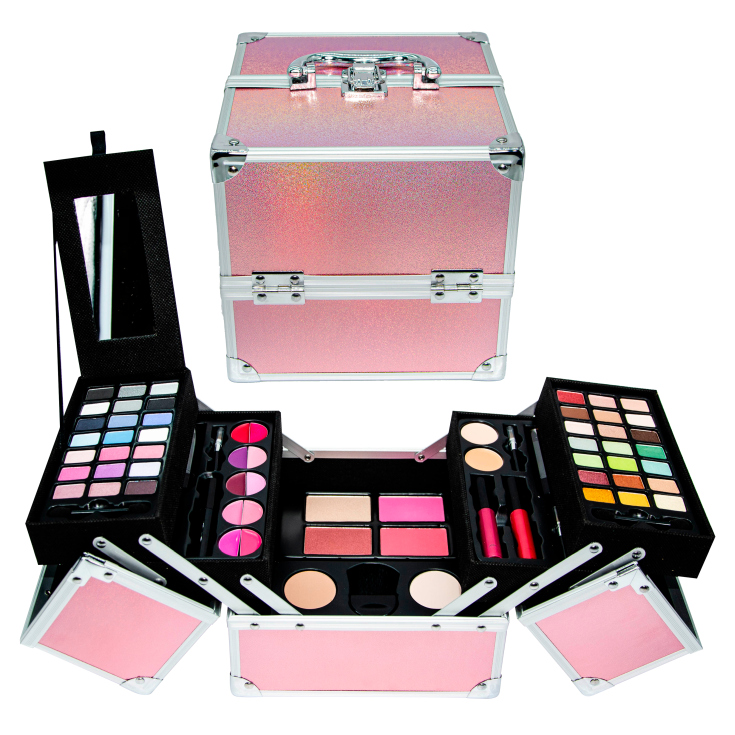 mya travel cube glitter pink maletin maquillaje profesional 55 piezas mya travel cube glitter pink maletin maquillaje profesional 55 piezas