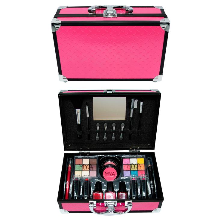 mya travel fashion pink maletin maquillaje - delaUz