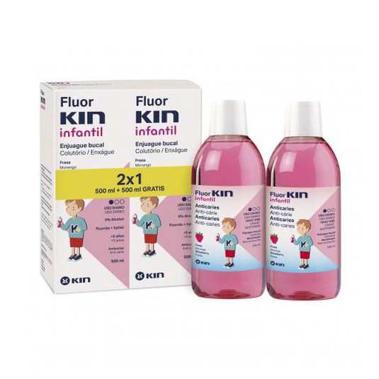 kin fluor-kin colutorio infantil 500ml duplo