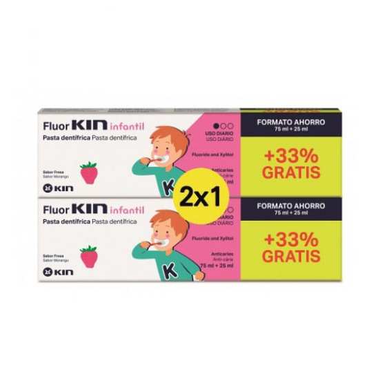 kin fluor-kin pasta infantil 75ml + 33% duplo