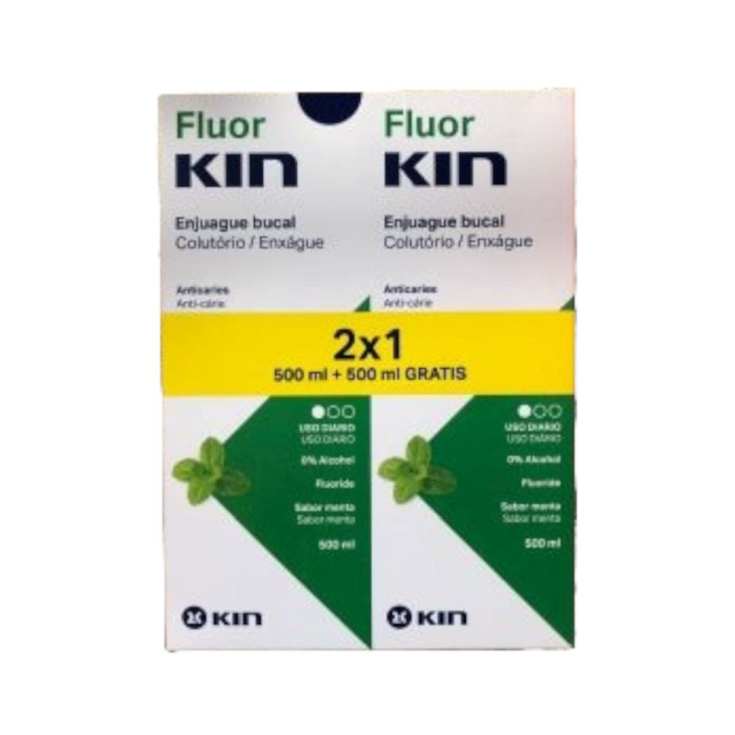 kin fluor-kin colutorio diario menta 500ml duplo kin fluor-kin colutorio diario menta 500ml duplo
