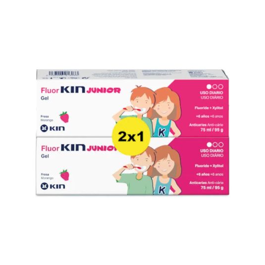kin fluor pasta de dientes fresa 2x1 75ml