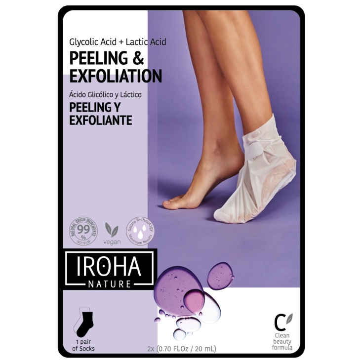 iroha calcetines mascarilla para pies exfoliacion progresiva lavanda