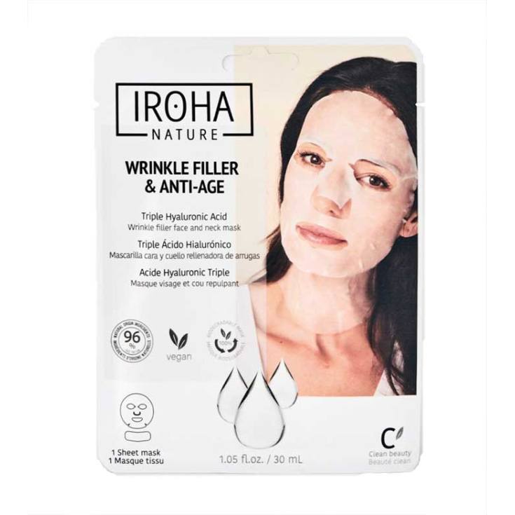 iroha nature wrinkle filler & anti-age mascarilla facial antiedad 1 unidad