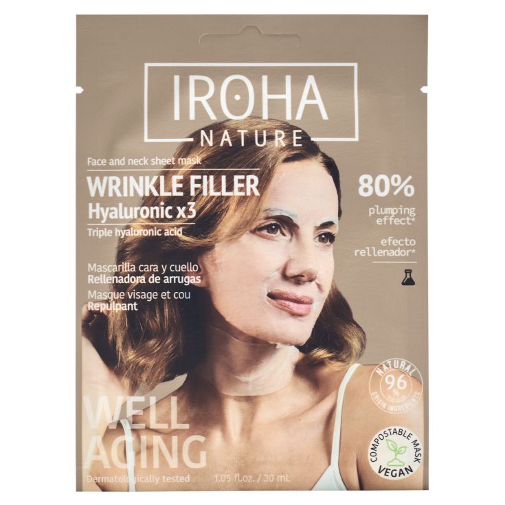 iroha nature wrinkle filler & anti-age mascarilla facial antiedad 1 unidad