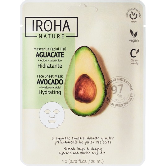 iroha nature mascarilla facial con aguacate 1 unidad