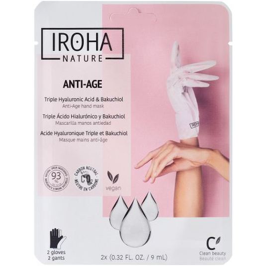 iroha nature guantes mascarilla de manos antiedad 1 par