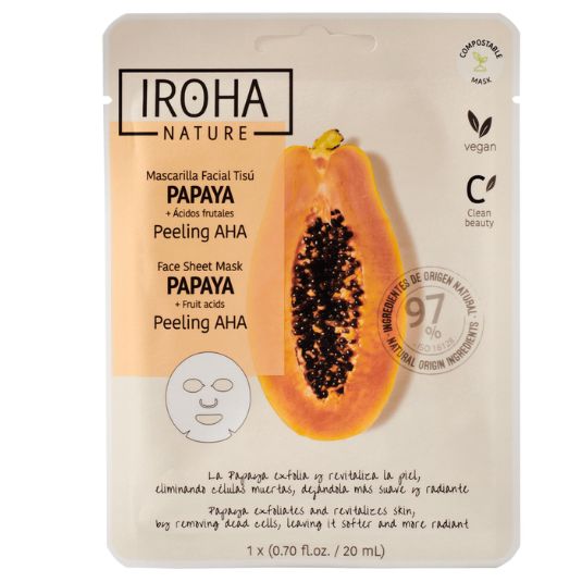 iroha nature mascarilla peeling aha papaya