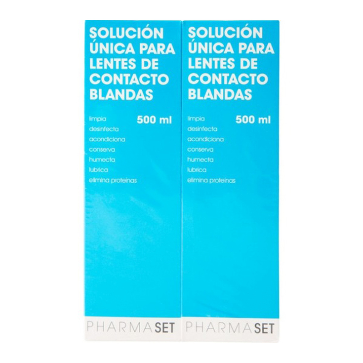 solucion unica liquido lentes de contacto blandas 2x 500ml