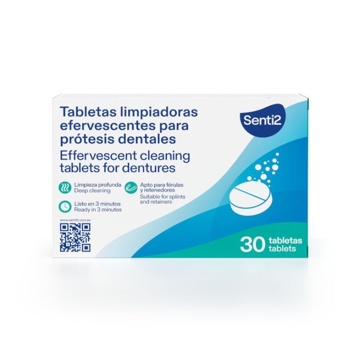 senti2 tabletas limpiadoras para protesis dentales 30unidades