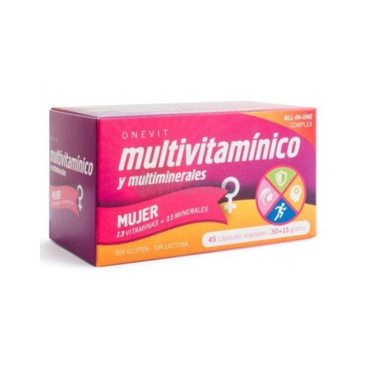 onevit complemento alimenticio multivitaminico mujer 45 capsulas