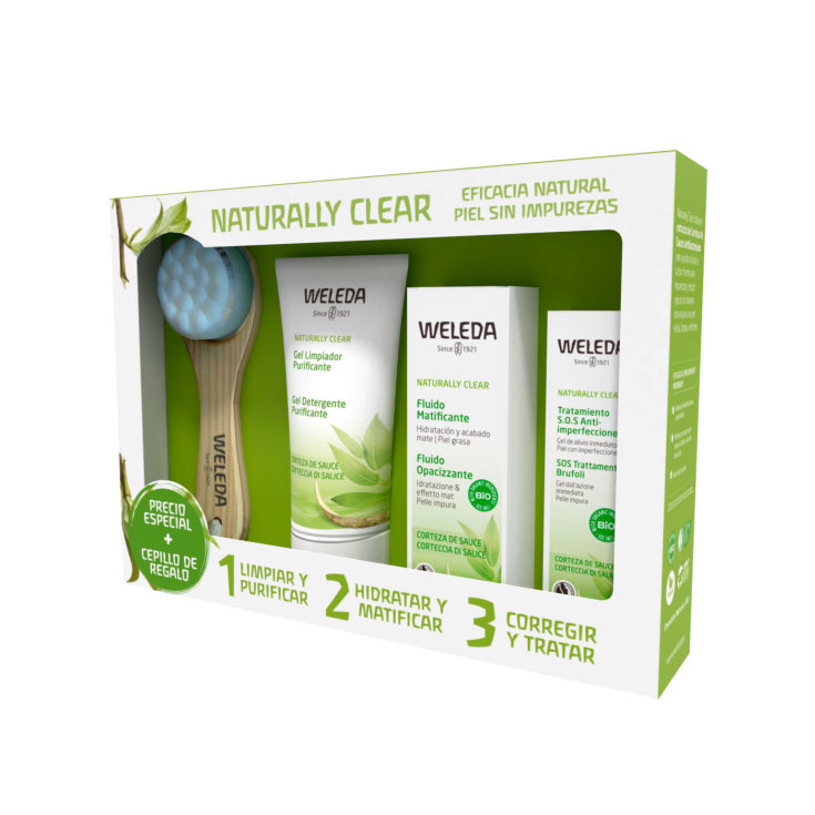 weleda naturally clear set limpieza facial piel mixta + 4 piezas weleda naturally clear set limpieza facial piel mixta + 4 piezas