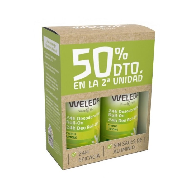 weleda desodorante roll-on citrus 24h duplo 2x50ml weleda desodorante roll-on citrus 24h duplo 2x50ml