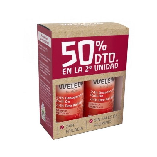 weleda desodorante roll-on granada 24h duplo 2x50ml