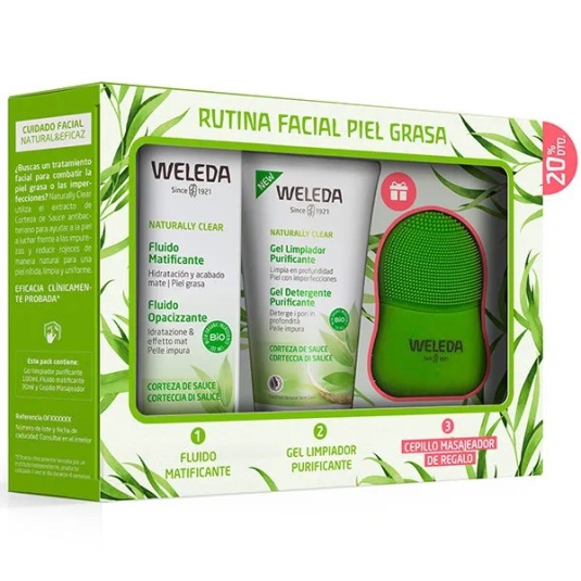 weleda naturally clear rutina piel grasa set 3 piezas