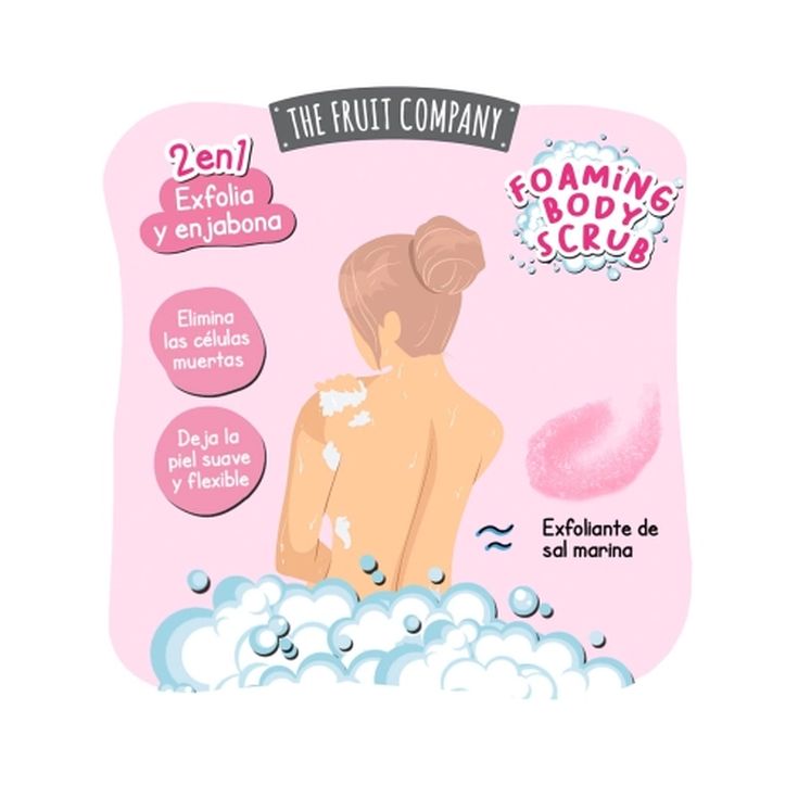 the fruit company exfoliante y gel de baño de fresa y nata 400gr