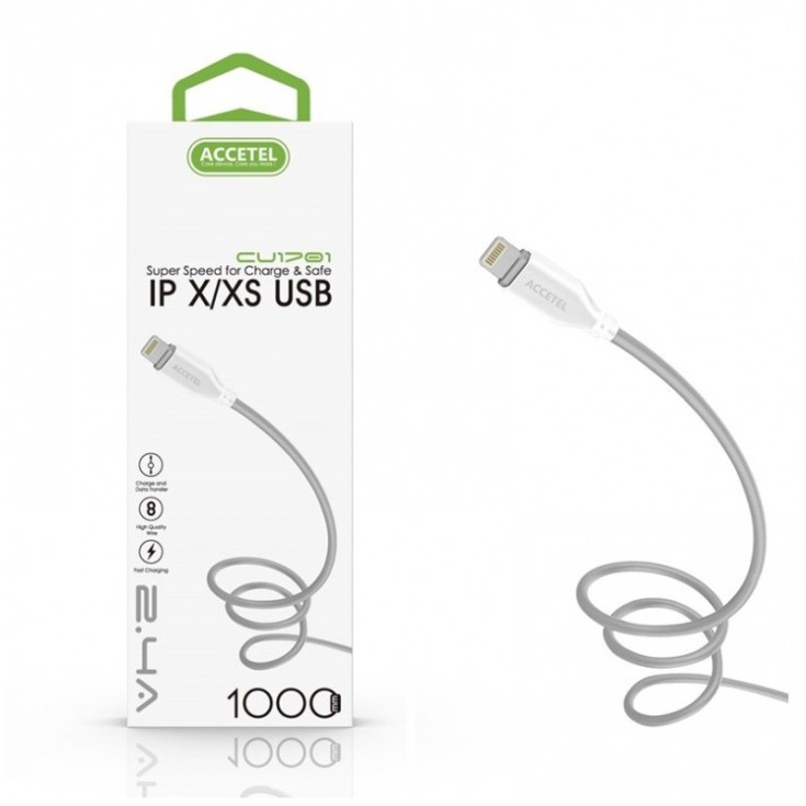 accetel cable datos tpe 2.1a - iphone x 1 metro accetel cable datos tpe 2.1a - iphone x 1 metro