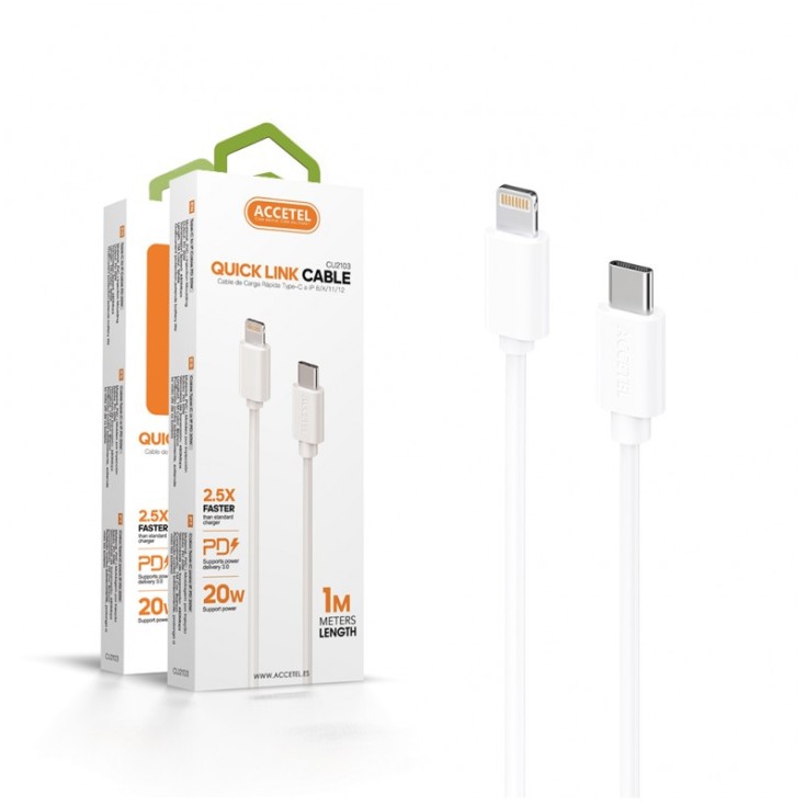 accetel cable carga rapida pd 20w type-c a 1 metro accetel cable carga rapida pd 20w type-c a 1 metro