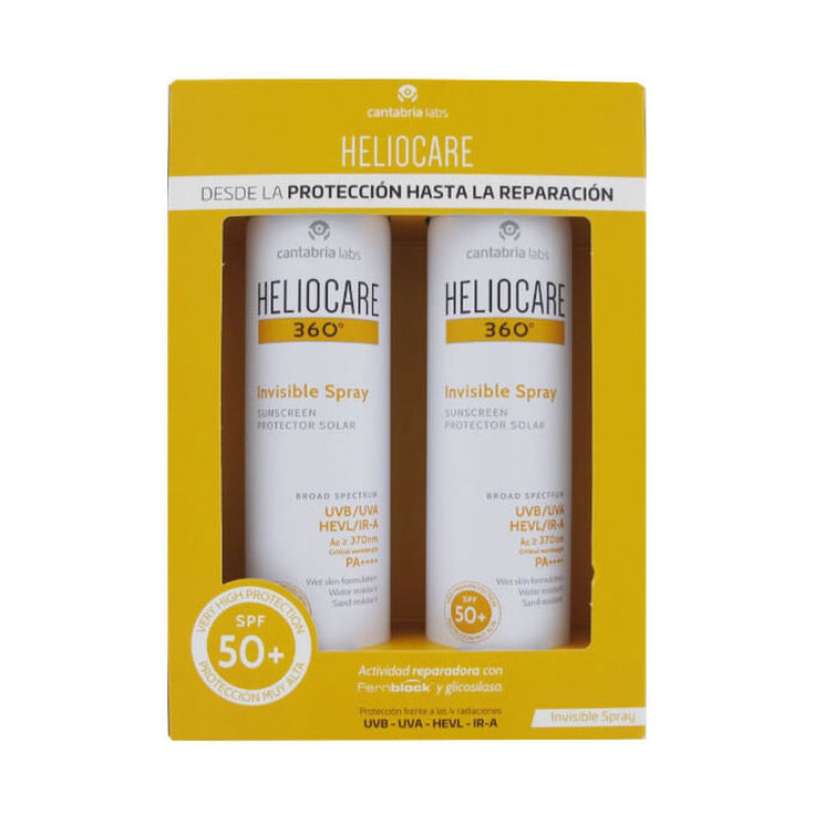 heliocare invisible spray 360 spf50+ 2x200ml duplo heliocare invisible spray 360 spf50+ 2x200ml duplo