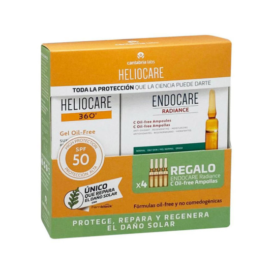 heliocare pack gel oil free 50ml + regalo 4 c oil-free free ampollas