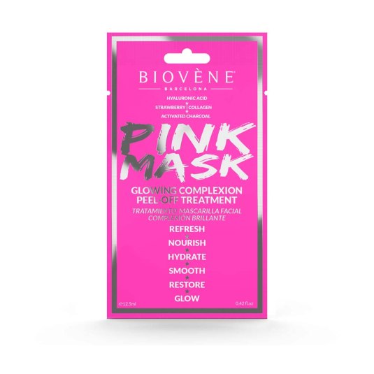biovene pink mask glowing complexion peel-off 1 unidad