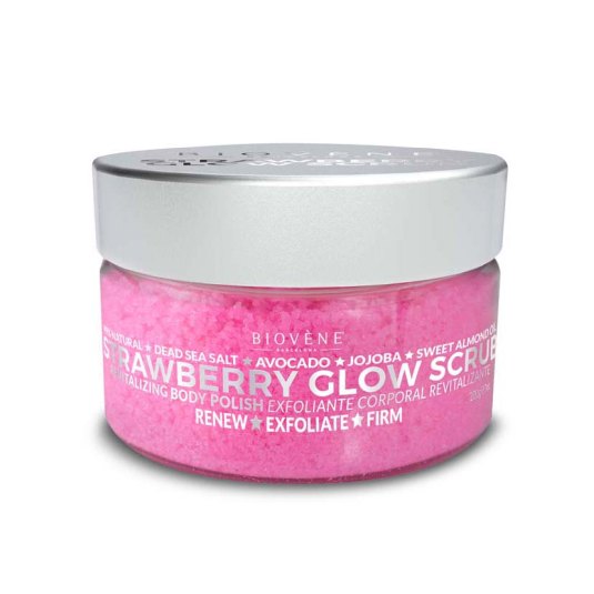 biovene strawberry glow scrub revitalizing body polish 200ml
