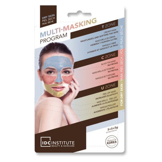 idc multi masking mascarilla facial 3 en 1 multizonas piel secas monodosis